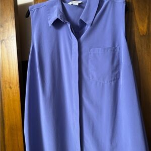 Athleta Periwinkle Sleeveless Button-Front Blouse